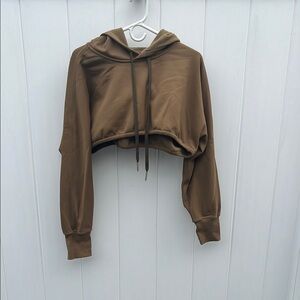 Brown Cropped Hoodie